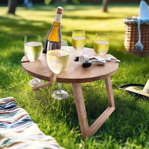 Orion Piknikový stolek/tác z mangového dřeva, 39,5x 24,5 cm