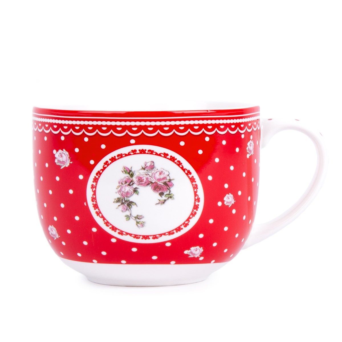 Hrnček Country bodka 500 ml, červená
