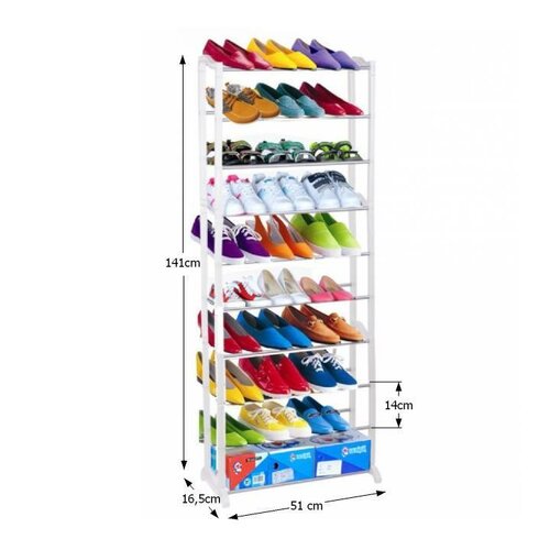 Schuhregal Botis 2 Weiß, 140 cm