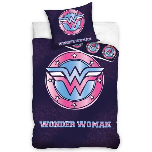 Detské bavlnené obliečky Wonder Woman Erb Amazoniek, 140 x 200 cm, 70 x 90 cm