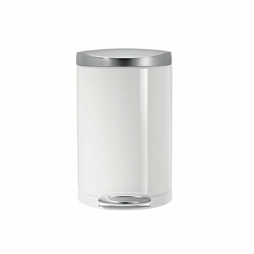 Simplehuman Polkrožni koš z pedalom 10 l, bela