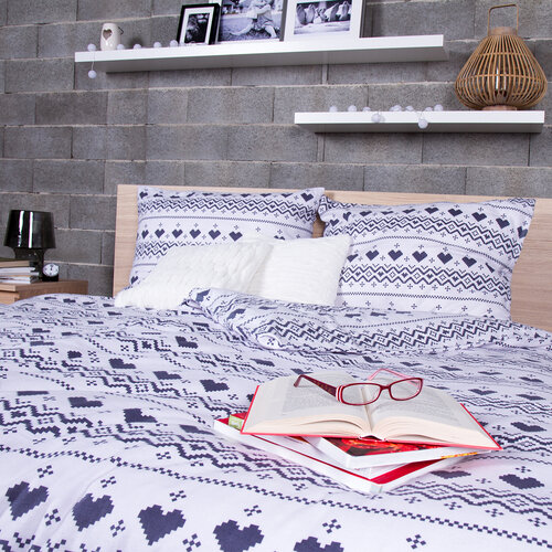 4Home Pościel flanelowa Nordic Love, 140 x 200 cm, 70 x 90 cm