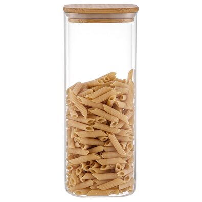 4Home Borcan de sticlă pentru alimente cu capacBamboo, 2000 ml