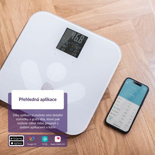 TrueLife FitScale W7 BT osobní váha s bluetooth, bílá