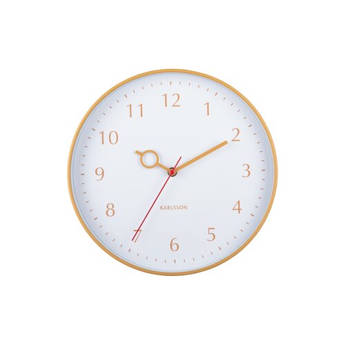 Karlsson 5992YE designerski zegar ścienny żółty,średnica 30 cm