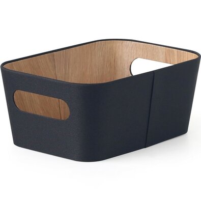 Kitchisimo Sada 2 úložných košíků 26 × 18 × 11 cm, černá