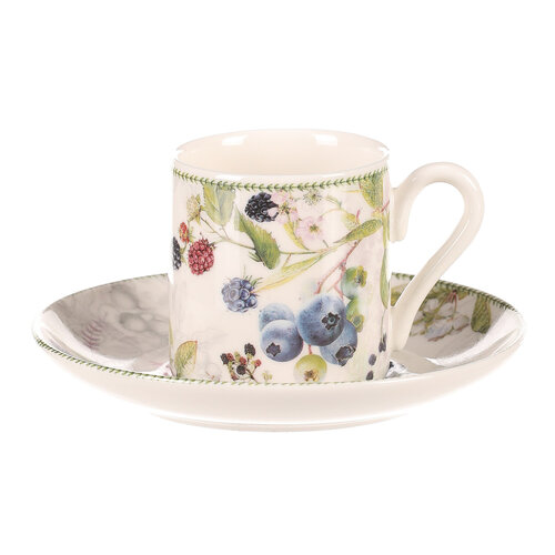 Set of porcelain cups with saucers Forest fruits,2 pcs