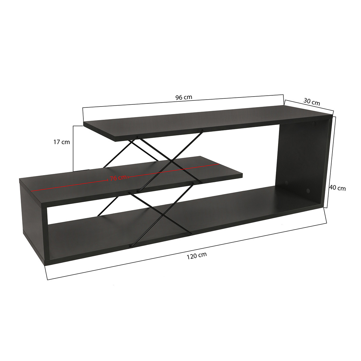 Televizní stolek Zigzag Anthracite - thumb (12)