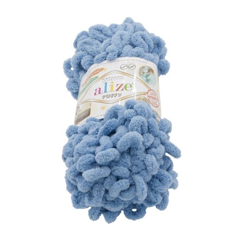 Garn PUFFY blau-grau , 100 g / 9 m