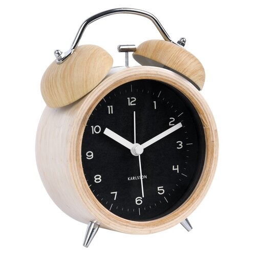 Karlsson 5660BK Ceas alarmă din lemn cu design