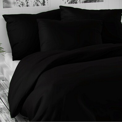Сатинова постільна білизна Luxury Collection чорний, 140 x 200 см, 70 x 90 см