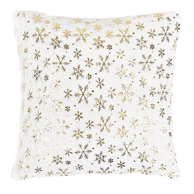 Poduszka świąteczna „Płatki śniegu” biały, 43 x 43 cm