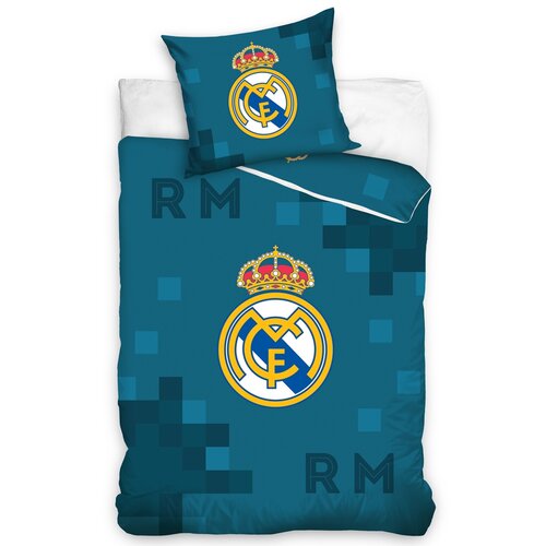 Real Madrid Dados Blue pamut ágynemű, 140 x 200 cm, 70 x 90 cm