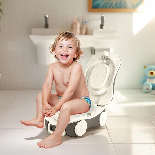 Dolu Potovalni otroški nočni lonček, prenosni,siv, 18,5 x 35,5 x 23 cm