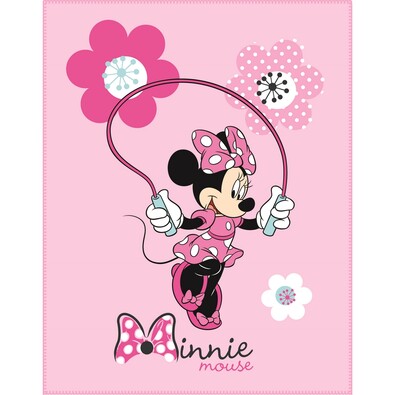 Detská deka Minnie Pink Flowers, 110 x 140 cm