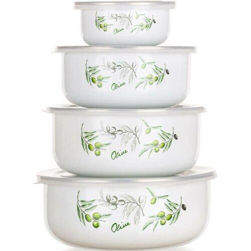 Banquet Set aus Emaille-Schalen Olives