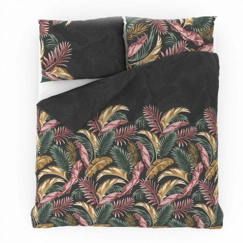 Lenjerie de pat din bumbac Kvalitex Delux Palma, gri, 140 x 220 cm, 70 x 90 cm