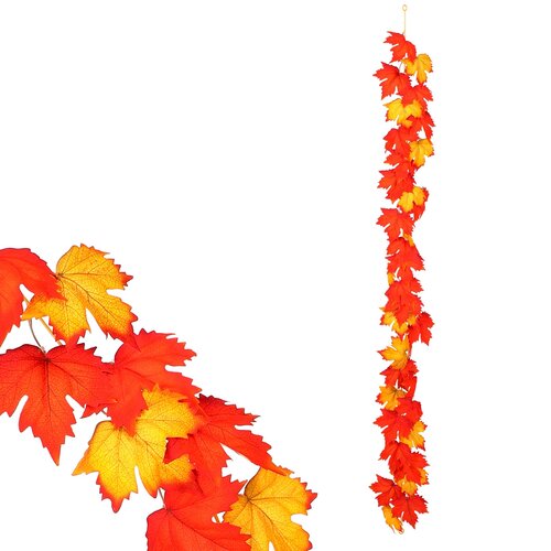 Jesenska umetna girlanda Javor svetlo rdeča, 170cm
