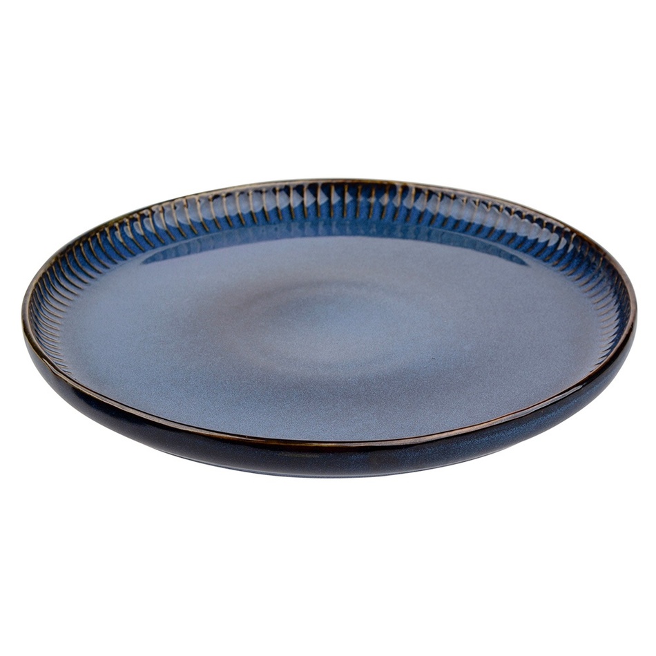 Fotografie Altom Porcelánový dezertní talíř Reactive Stripes modrá, 20,5 cm