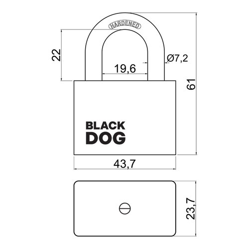 Сталевий навісний замок RV.BLACKDOG.40