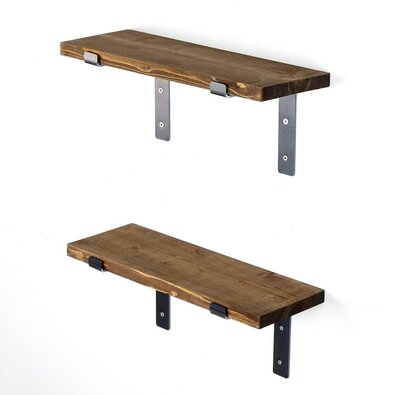 Polička Lam005 Black and Walnut