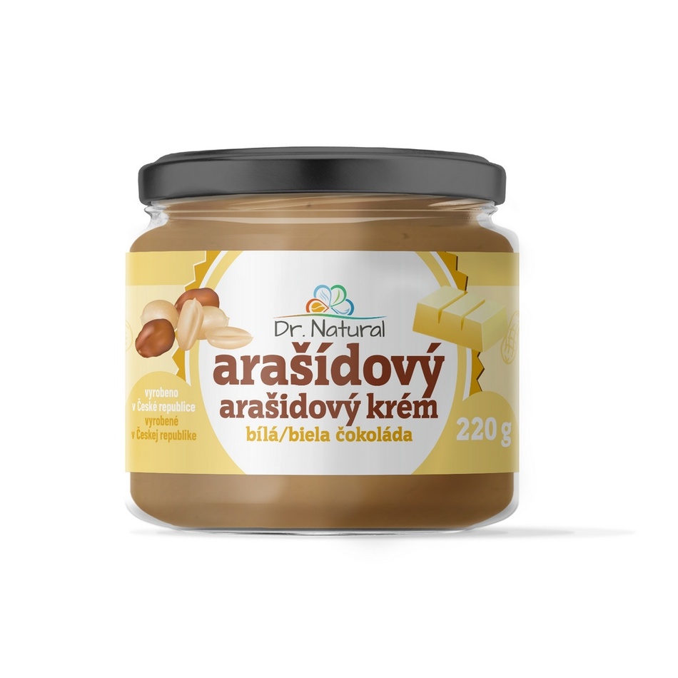 Obrázok Dr.Natural Arašidový krém s bielou čokoládou, 220 g