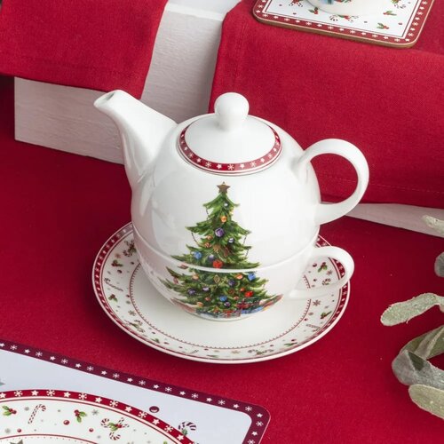 Altom Porcelanowy zestaw do herbaty dla 1 osoby Christmas tree