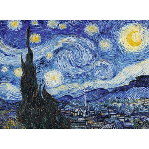 Trefl Dřevěné puzzle 200  - Hvězdná noc - Vincent van Gogh