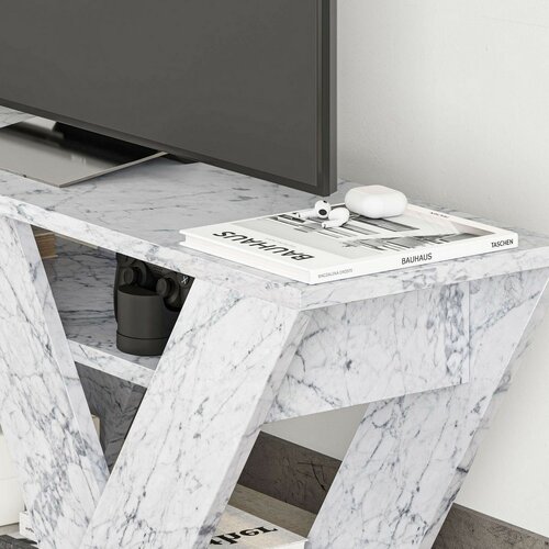 Televizní stolek Pipralla Carrara Marble