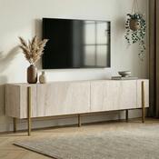 Szafka pod telewizor Glamour – Travertine, Gold