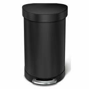 Simplehuman Půlkulatý pedálový koš s nerezovým rámečkem 45 l, černá