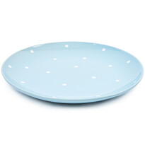 Ceramiczny talerz płytki w kropki, jasnoniebieski