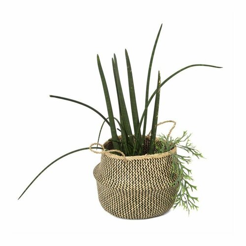 Compactor Kötött tengeri fűből készült tárolókosárBelly, 45 x 36 cm, fekete, fekete, L termék 2. képe