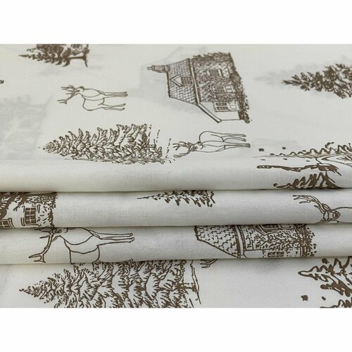 Різдвяна бавовняна постільна білизна «Зимовий пейзаж», 140 x 200 см, 70 x 90 см