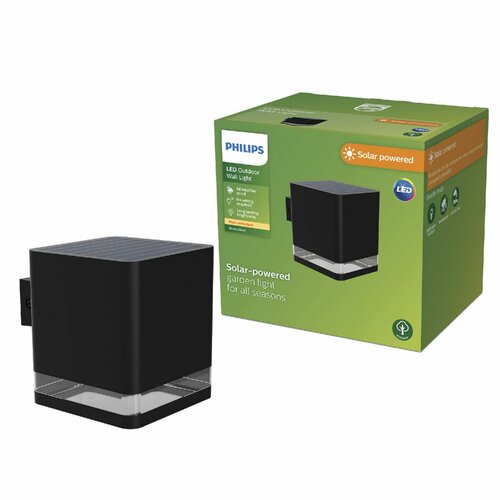 Philips Virona venkovní solární nástěnné LEDsvítidlo černá, 1,8 W, 200 lm, 2700 K