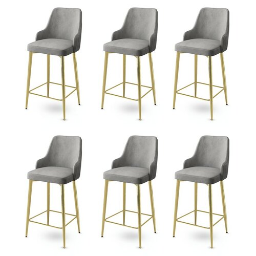 Set de scaune de bar Enox Grey and Gold, 6 buc.