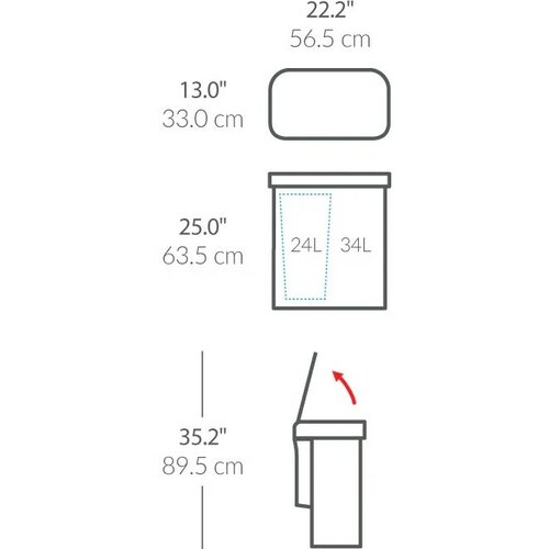 Simplehuman Érintésmentes, hangvezérlésű szemetes szelektív hulladékokhoz, 58 l, rozsdamentes acél