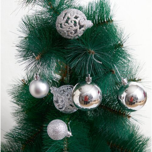 4Home Weihnachtsschmuck-Set Noel 100 Stück, Silber