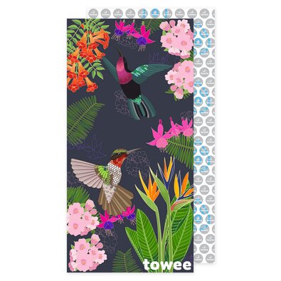 Towee FLORAL gyorsan száradó törölköző, 80 x 160 cm