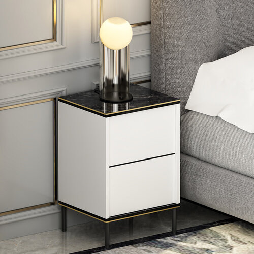 Noční stolek Imaj White Marble