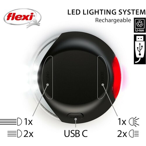 Flexi LED világító rendszer, fekete, 7 x 2 cm