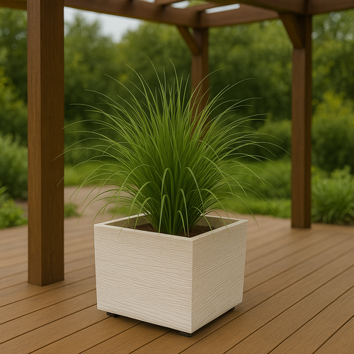 MADERA SQUARE ECO WOOD virágtartó 38,5 cm , fehér ECO
