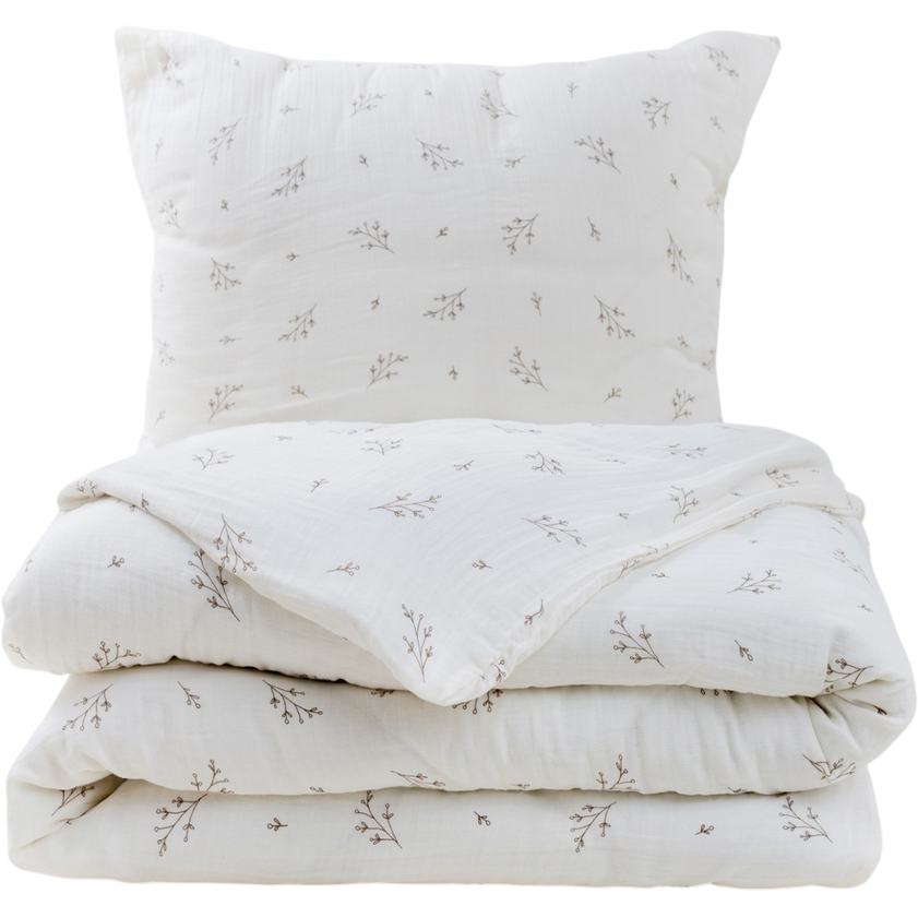 Matex Pościel muślinowa Gałązka, 140 x 200 cm, 70 x 90 cm