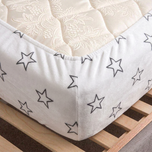 4Home Mikroflanell-Laken Stars Grey, 90 x 200 cm
