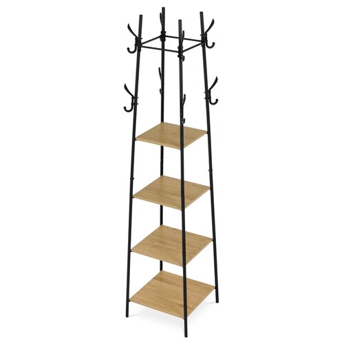 Garderobenständer mit Regalen GD-170 OAK, Wildeiche