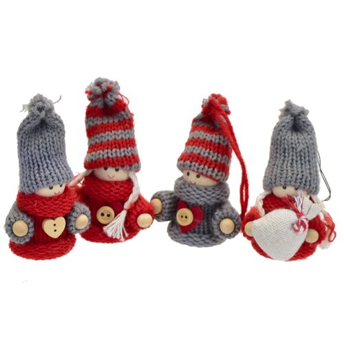 Set de ornamente de Crăciun Păpuși tricotate, 4buc