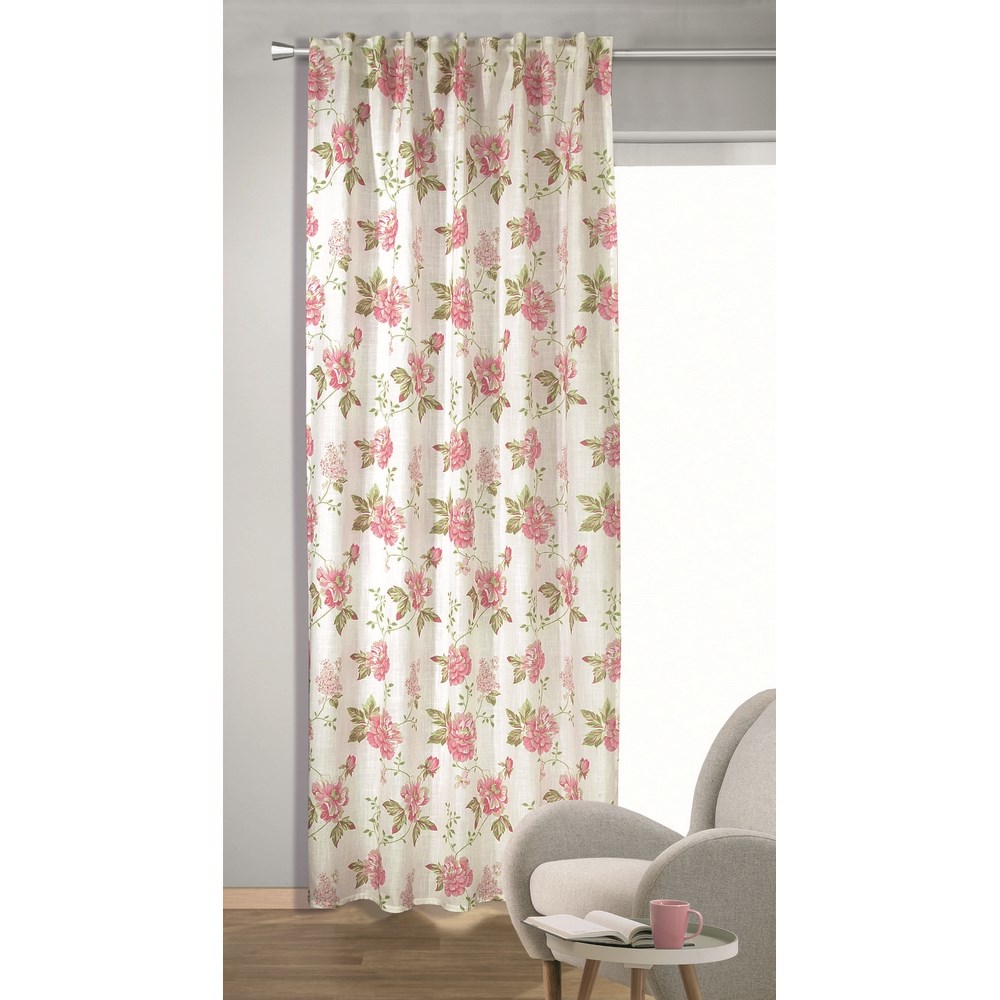 Albani Závěs se skrytými poutky Fleur růžová, 135 x 245 cm