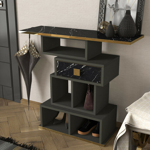 Bertha Anthracite konzolasztal