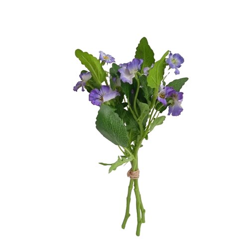 Buchet artificial de panseluțe violet deschis, 37cm