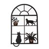 Decorațiune metalică pentru fereastră cu pisici, 30 x 48 cm